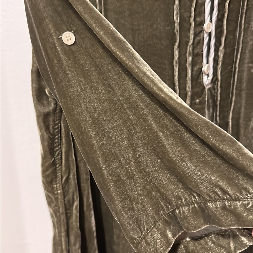 CP Shades olive velvet tunic top S - Picture 3 of 4